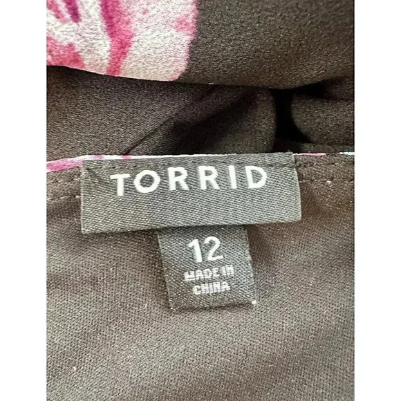 Torrid Women's Size 12 Black‎ & Pink Floral Georgette Sleeveless Maxi Dress - Picture 6 of 8
